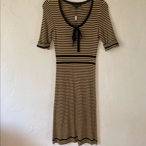 NWT Marc Jacobs yellow and black midi dress size M